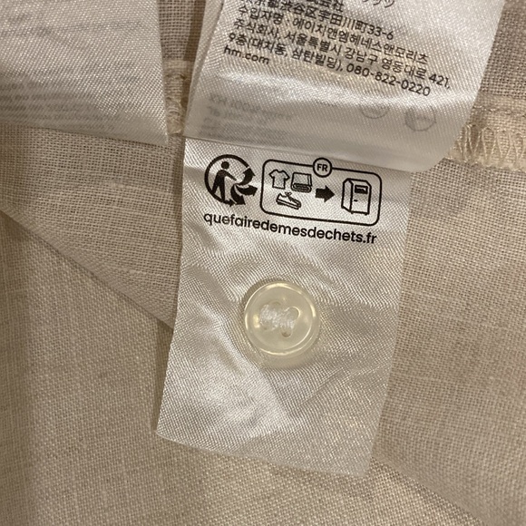 H & M Short Sleeved Linen Shirt Size XS - Picture 4 of 8